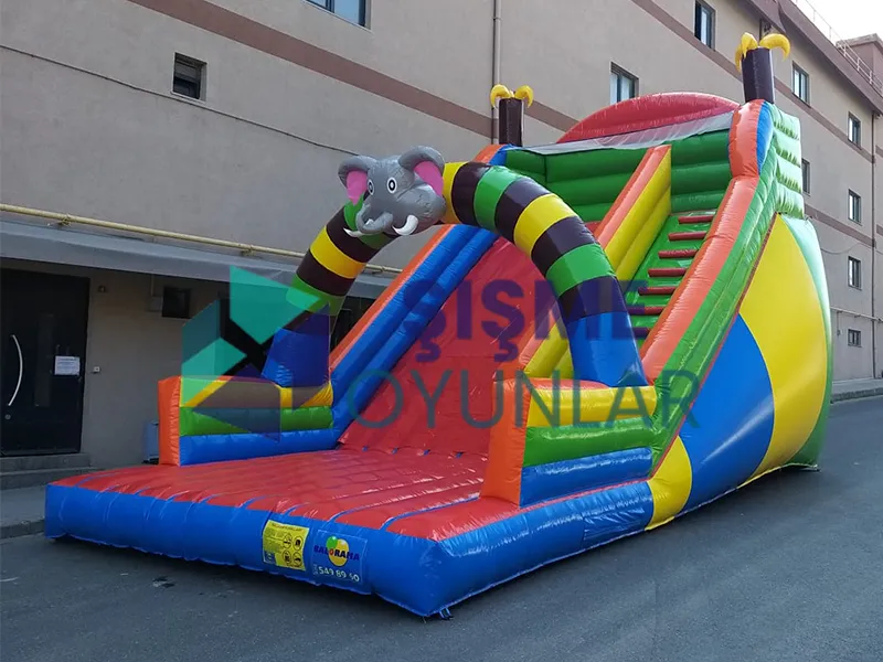 Renkli Fil Şişme Kaydırak